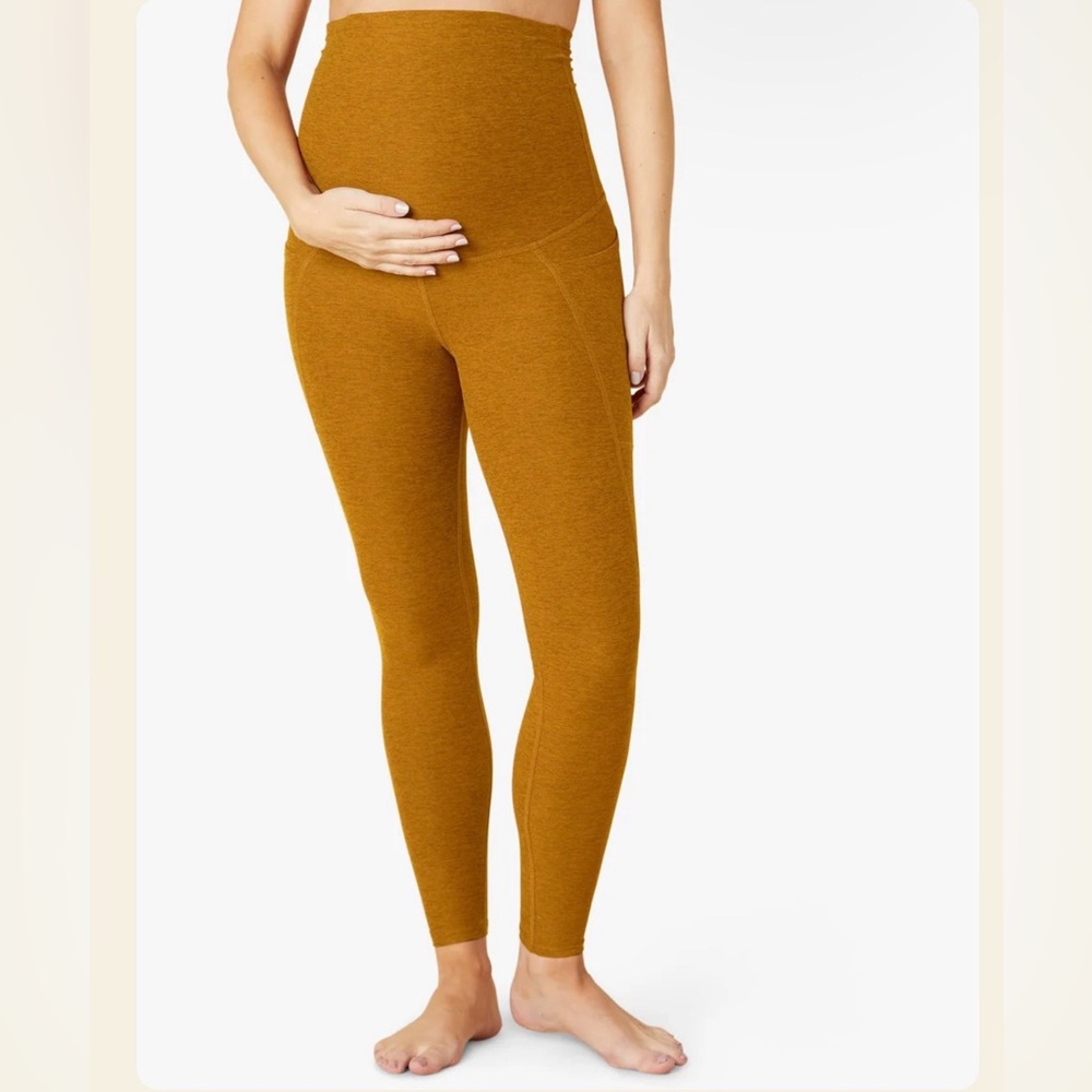Beyond yoga space dye High-Waist Maternity Leggings Mustard marigold small